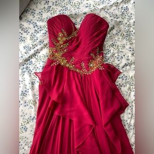 Red formal prom dress